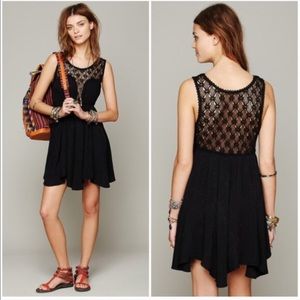 Free People Black Lolita Syndrome Crochet Dress